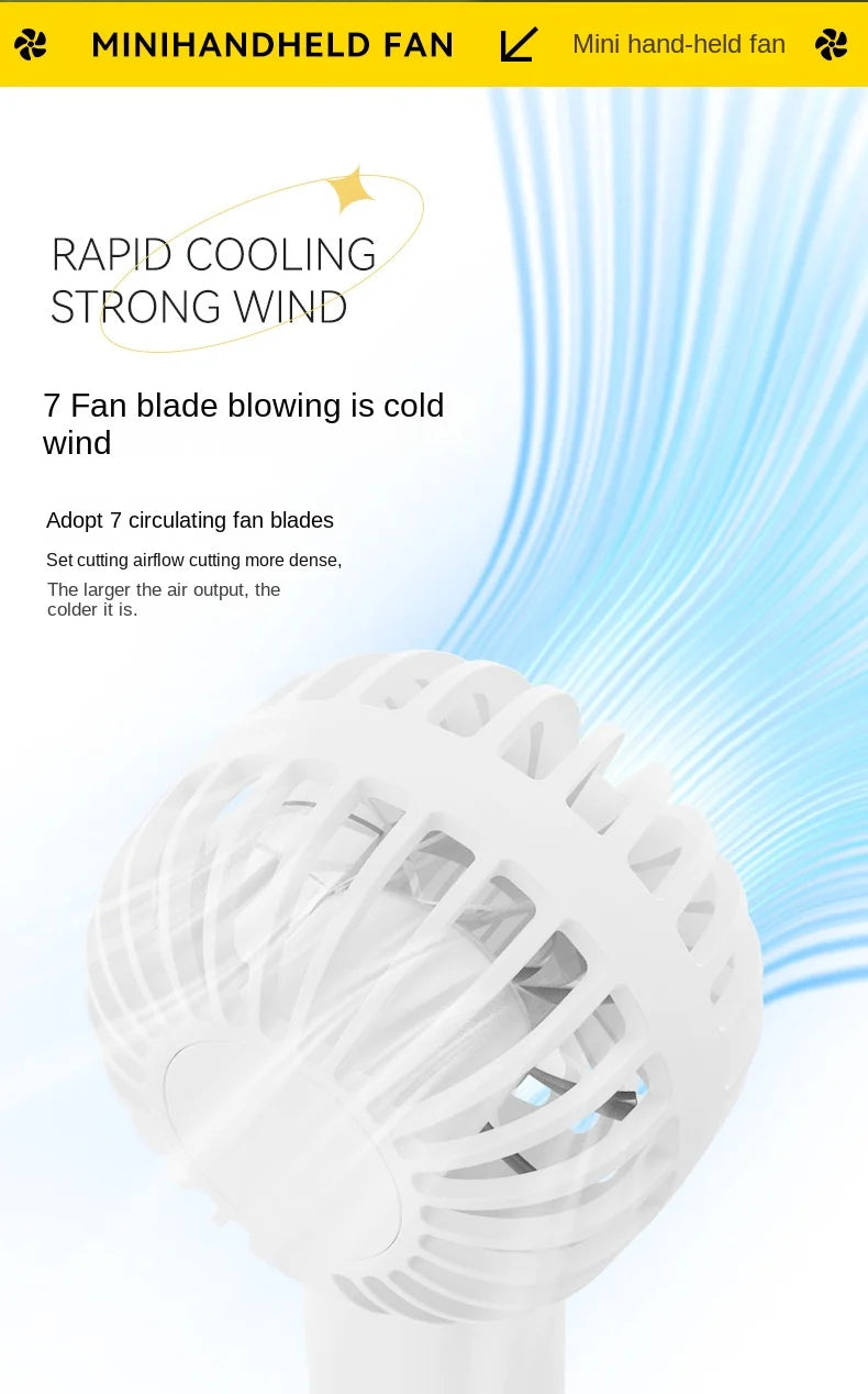 Protable Mini Portable Mini USB Rechargeable Desk Fan – Portable & Quiet USB Rechargeable Quiet Handheld Fan Lightweight Adjustable Cute Small Fan For Office Outdoor