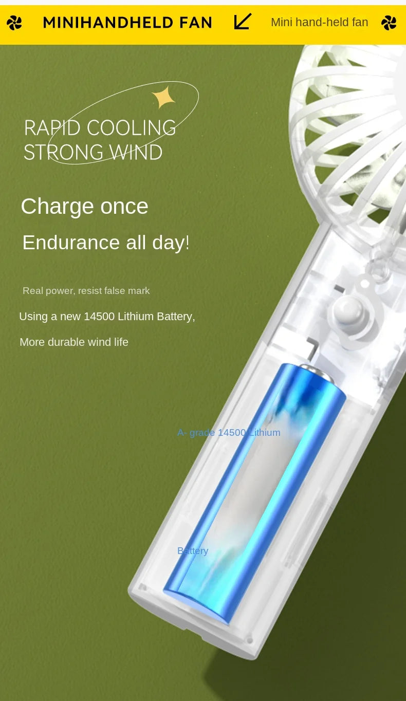 Protable Mini Portable Mini USB Rechargeable Desk Fan – Portable & Quiet USB Rechargeable Quiet Handheld Fan Lightweight Adjustable Cute Small Fan For Office Outdoor