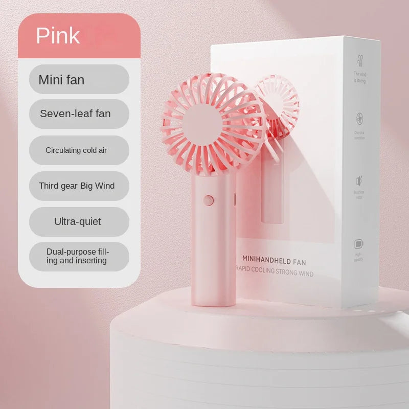 Protable Mini Portable Mini USB Rechargeable Desk Fan – Portable & Quiet USB Rechargeable Quiet Handheld Fan Lightweight Adjustable Cute Small Fan For Office Outdoor